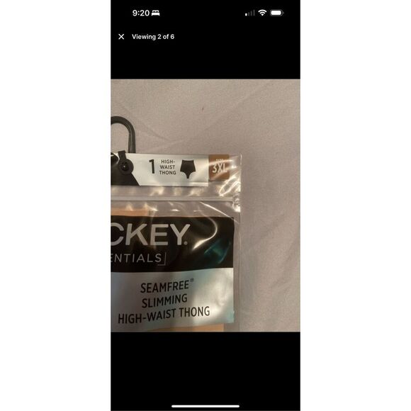 Jockey Essentials Women's Size 3XL Beige Seamless Slimming High Waist‎ Thong - Picture 2 of 6